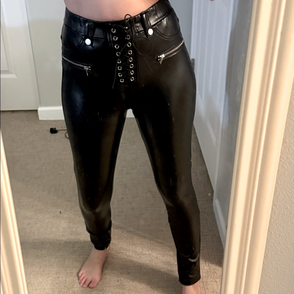 Akira fleece lined leather pants